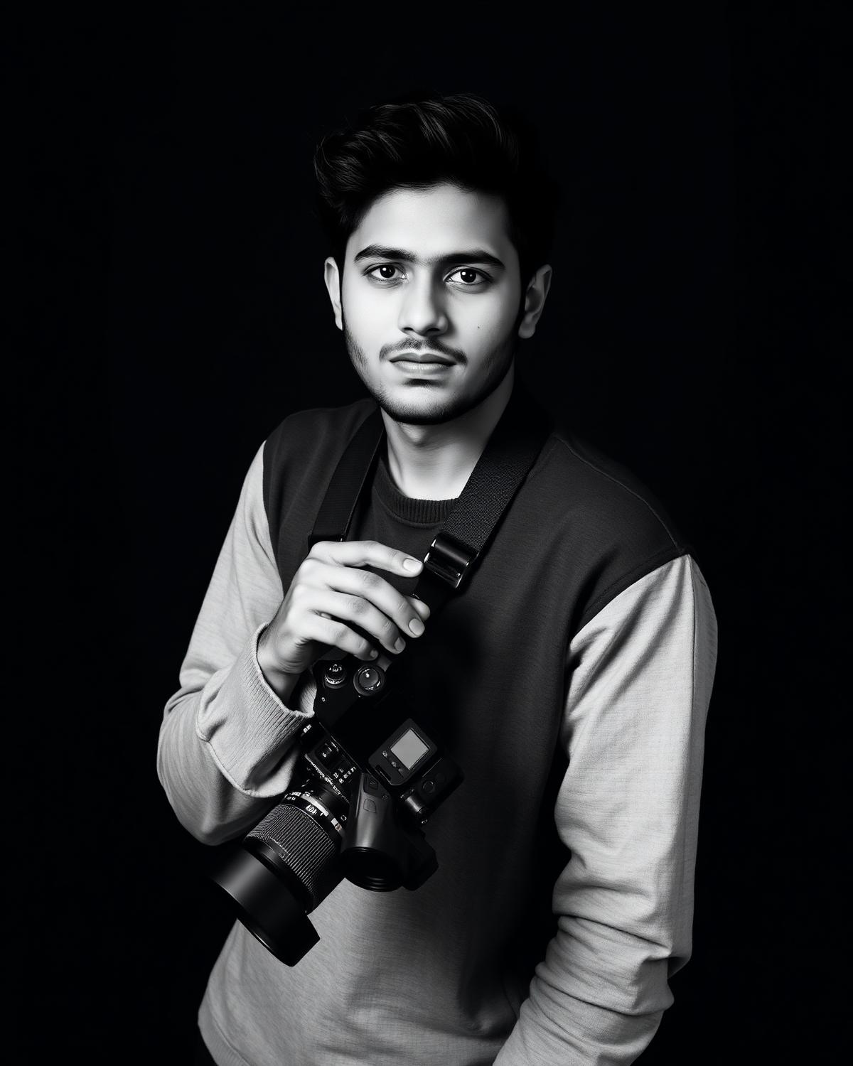 Urvish, founder of FlixShot, holding a cinema camera